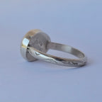 Turquoise Sterling Silver Ring – Textured Band – Size 9