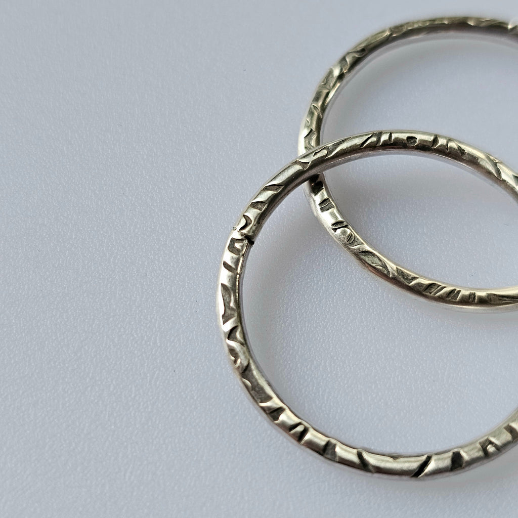 Sterling Silver Textured Everyday Hoops