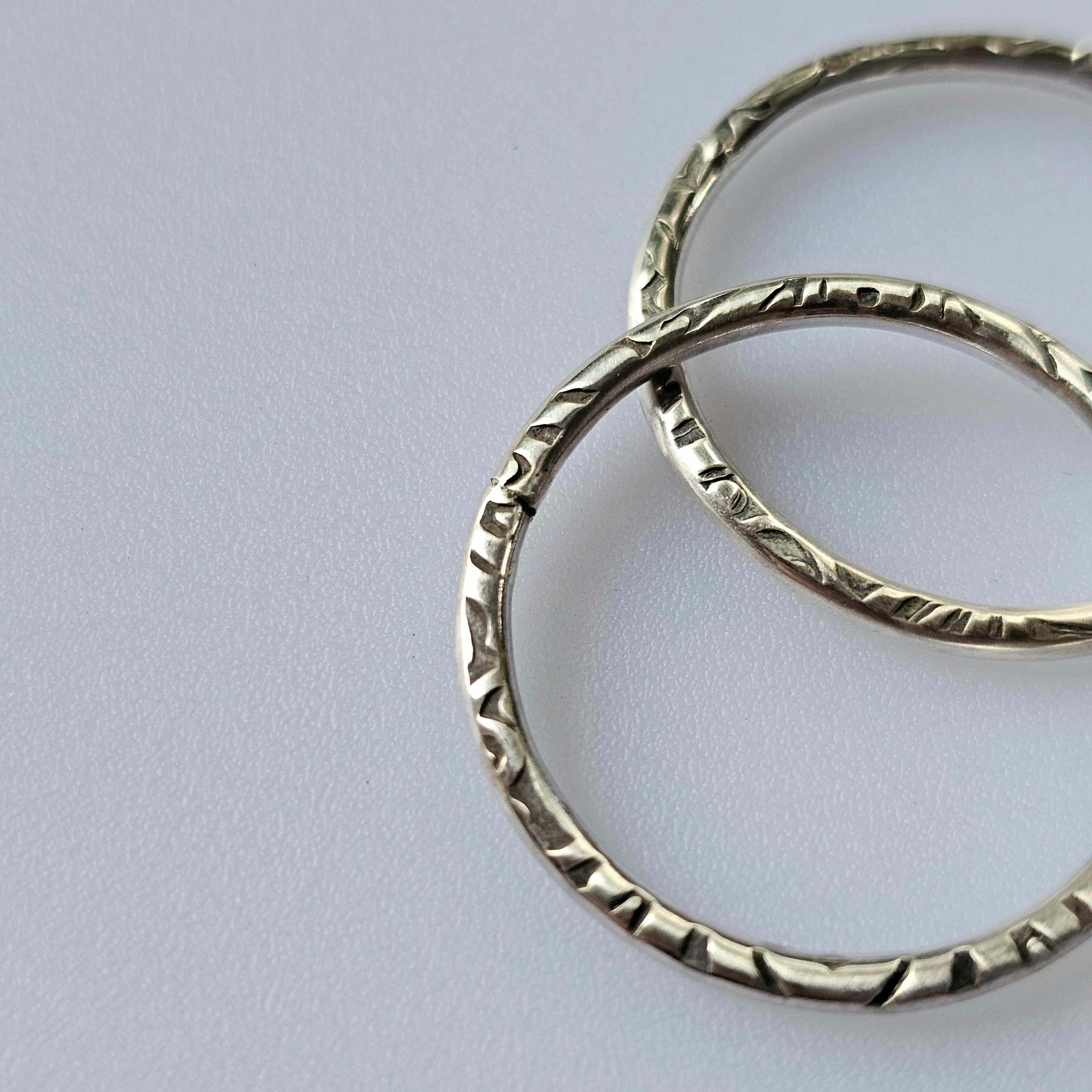 Sterling Silver Textured Everyday Hoops