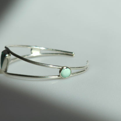 5" Sterling Silver Cuff with Three Stones
