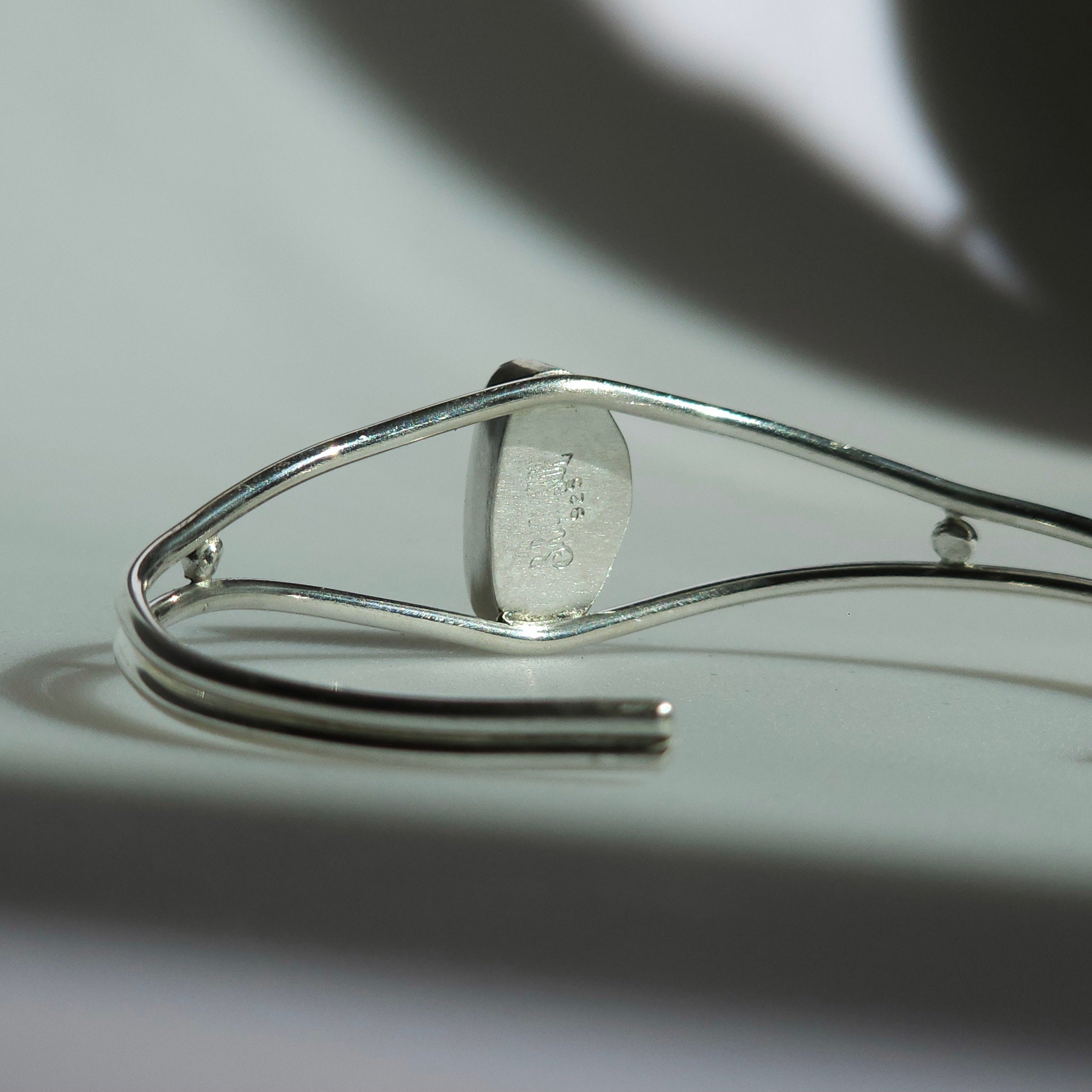 7" Sterling Silver Cuff with Turquoise Stone