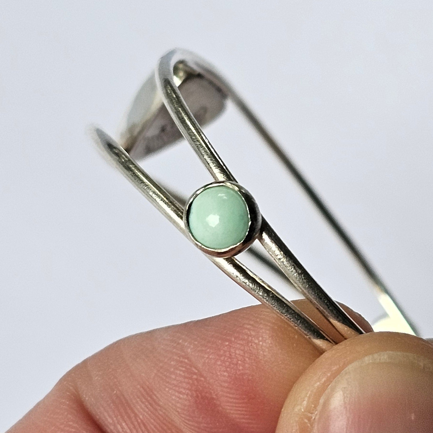 5" Sterling Silver Cuff with Three Stones