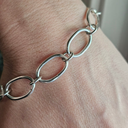 8" Hand Fabricated Sterling Silver Chain Bracelet