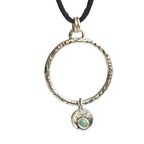 Textured Hoop Pendant with Variscite Dangle