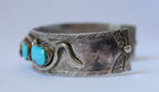 Effie C. Zuni Sterling Silver Turquoise Snake Cuff Bracelet