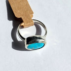 Turquoise Silver Ring - Size 6.5 - Handmade Sterling Silver