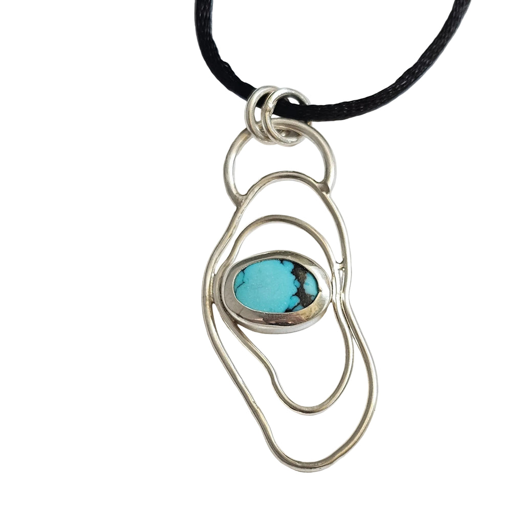 Ripple Sterling Silver & Turquoise Pendant