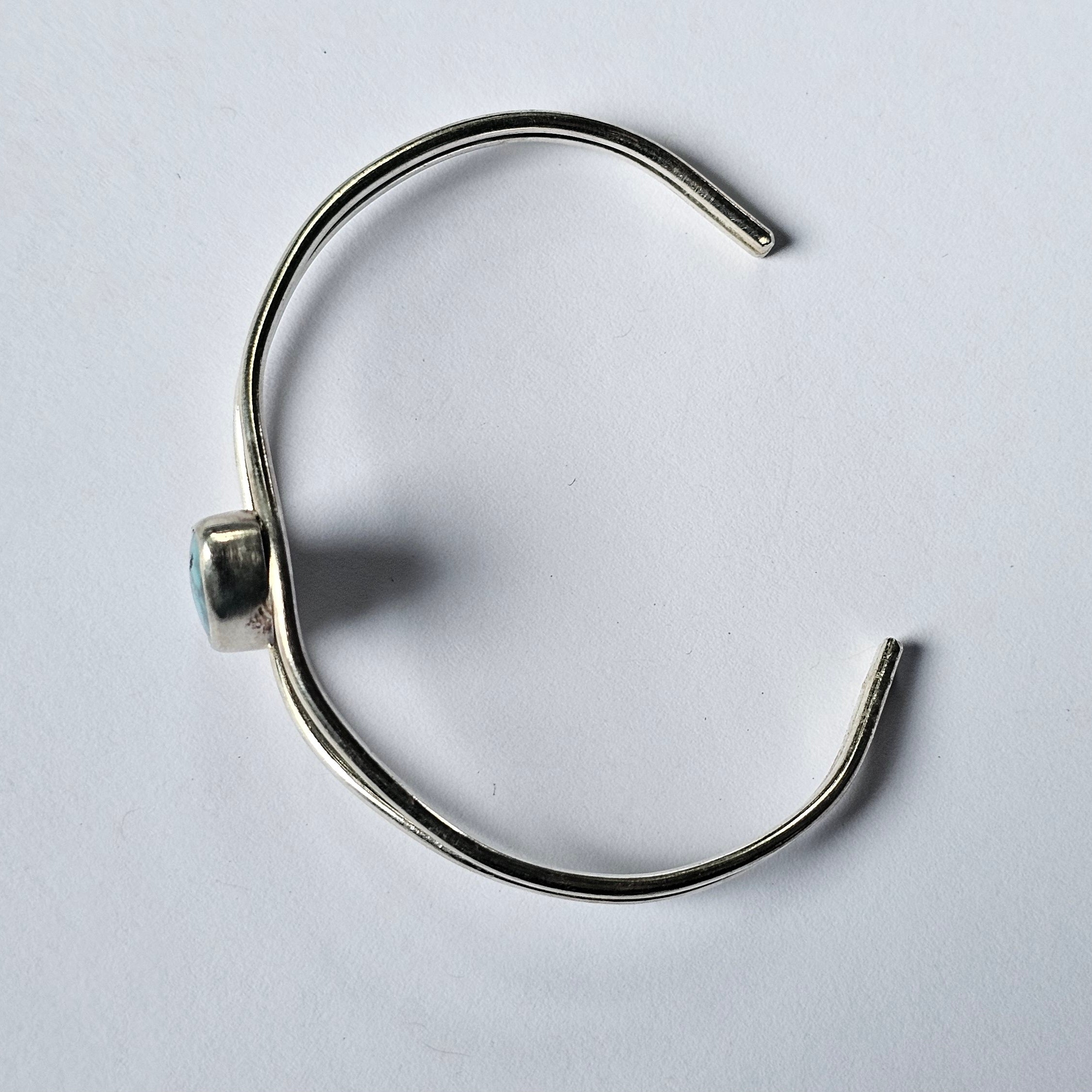 6.5" Sterling Silver Cuff with Turquoise Stone