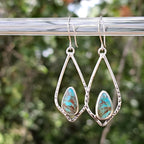 Kingman Turquoise Textured Petal Earrings