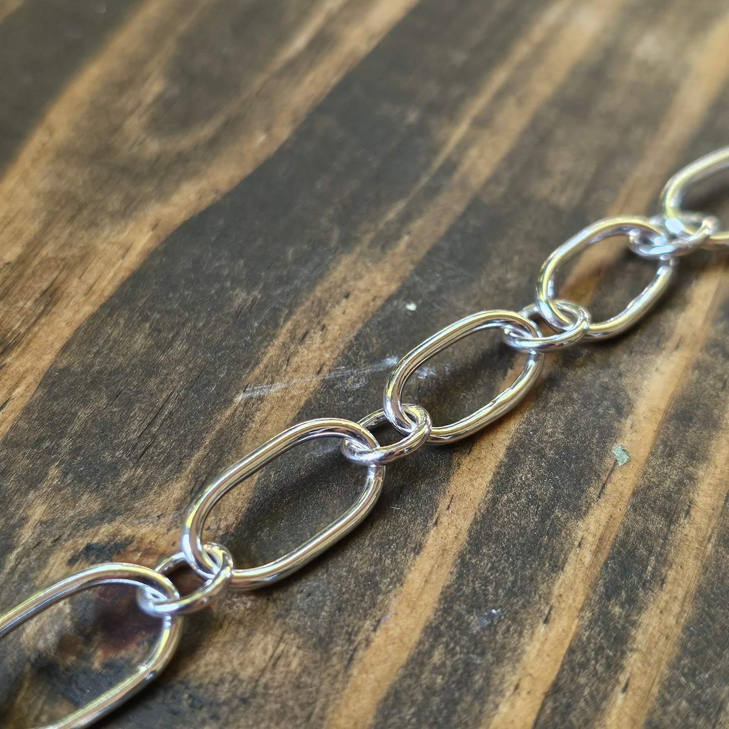 9" Hand Fabricated Sterling Silver Chain Bracelet