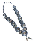 Alfred Peyton Stamped Sterling Silver Concho and Feather Necklace