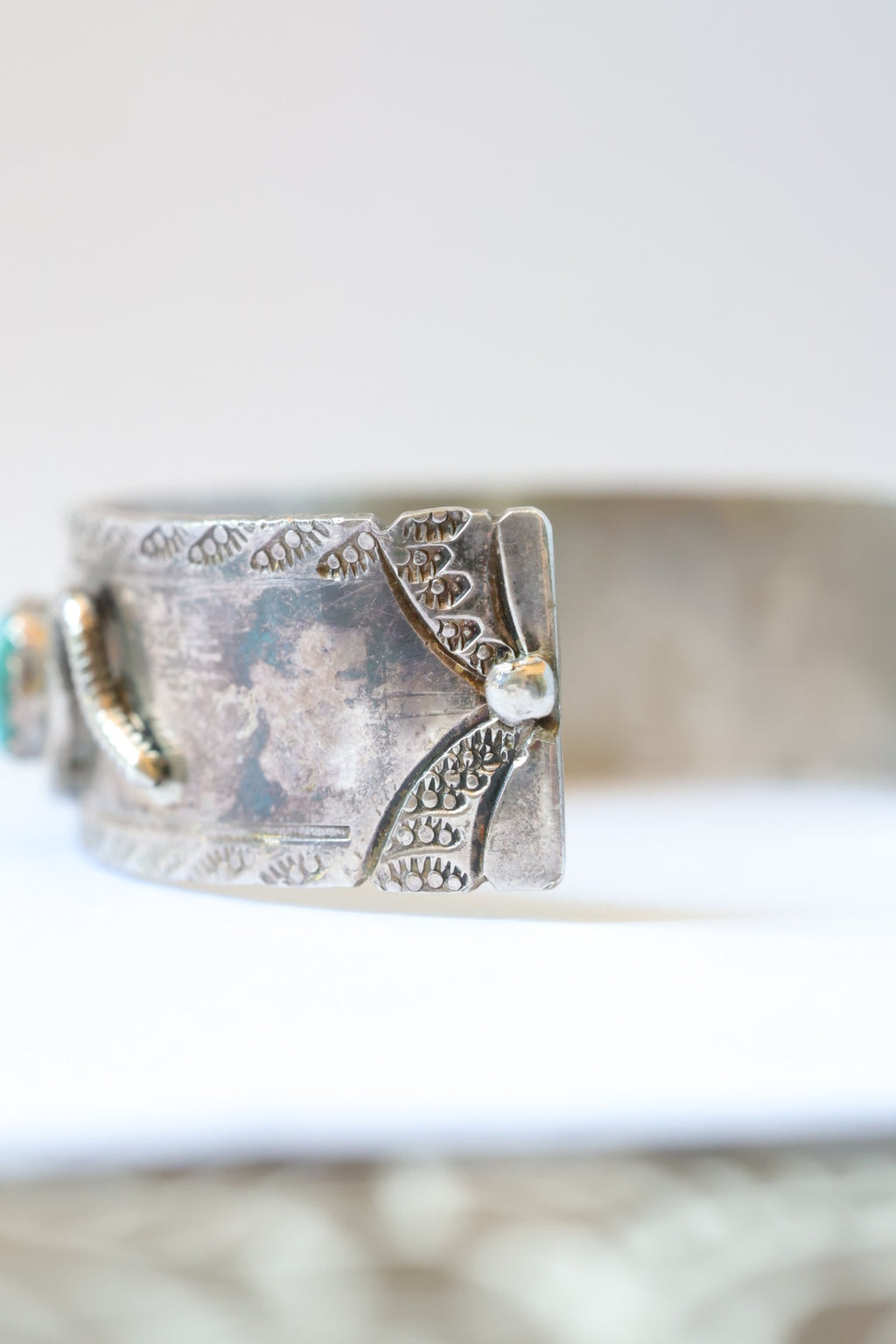 Effie C. Zuni Sterling Silver Turquoise Snake Cuff Bracelet