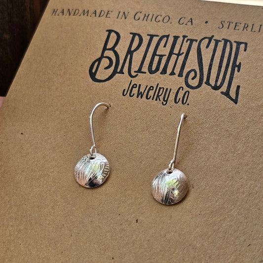 Tiny Textured Domed Simply Sterling Earrings
