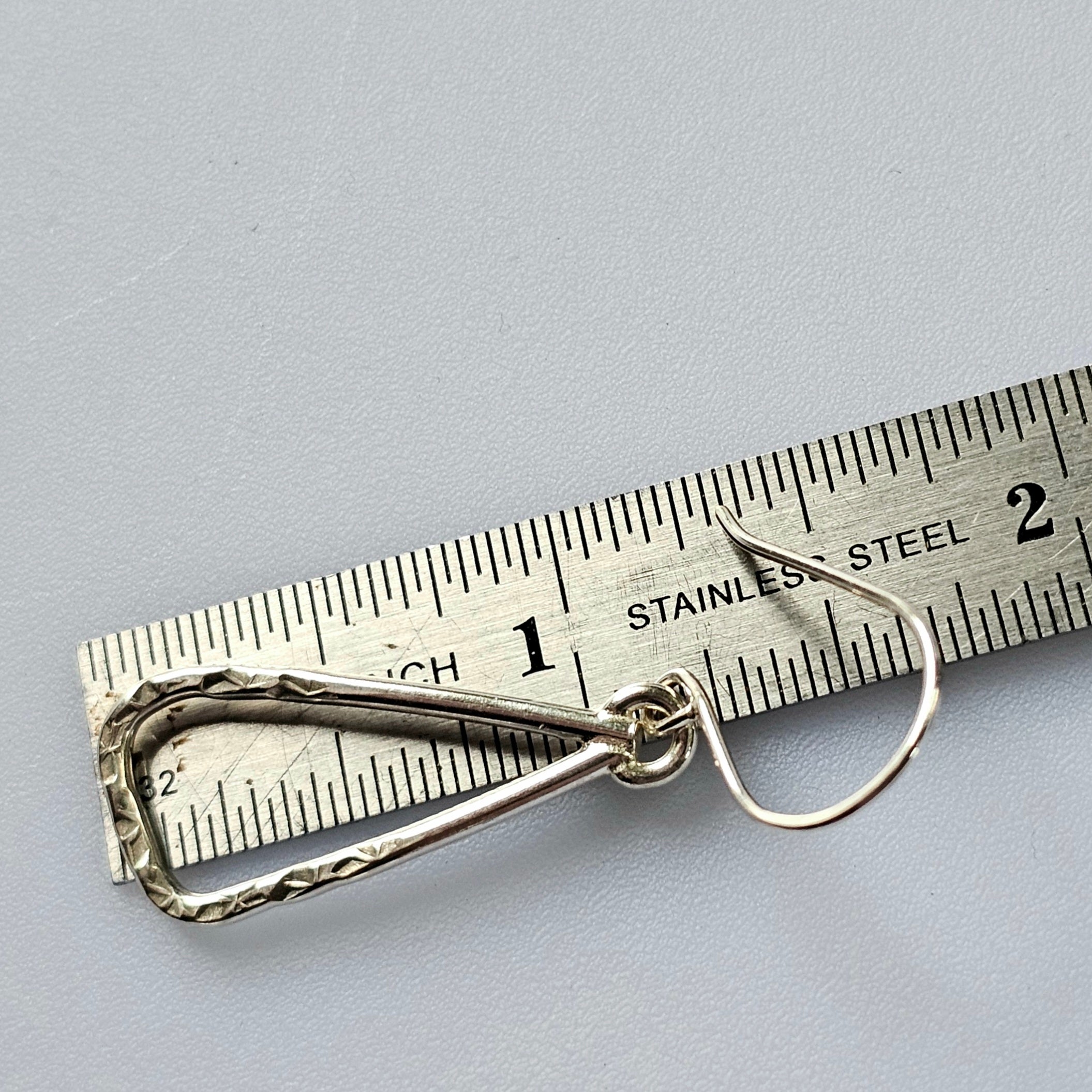 Stamped Enlongated Triangle Earrings