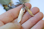 Alfred Peyton Stamped Sterling Silver Concho and Feather Necklace