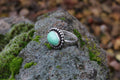 Size 7.5 // Top grade Natural Lucin Variscite Ring with Textured Sterling Silver Band