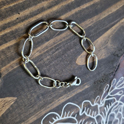 7" Hand Fabricated Sterling Silver Chain Bracelet