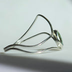 Sterling Silver Cuff Bracelet with Stone – 7 Inches