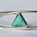 Sterling Silver Cuff Bracelet – Three Stones – 5 Inches