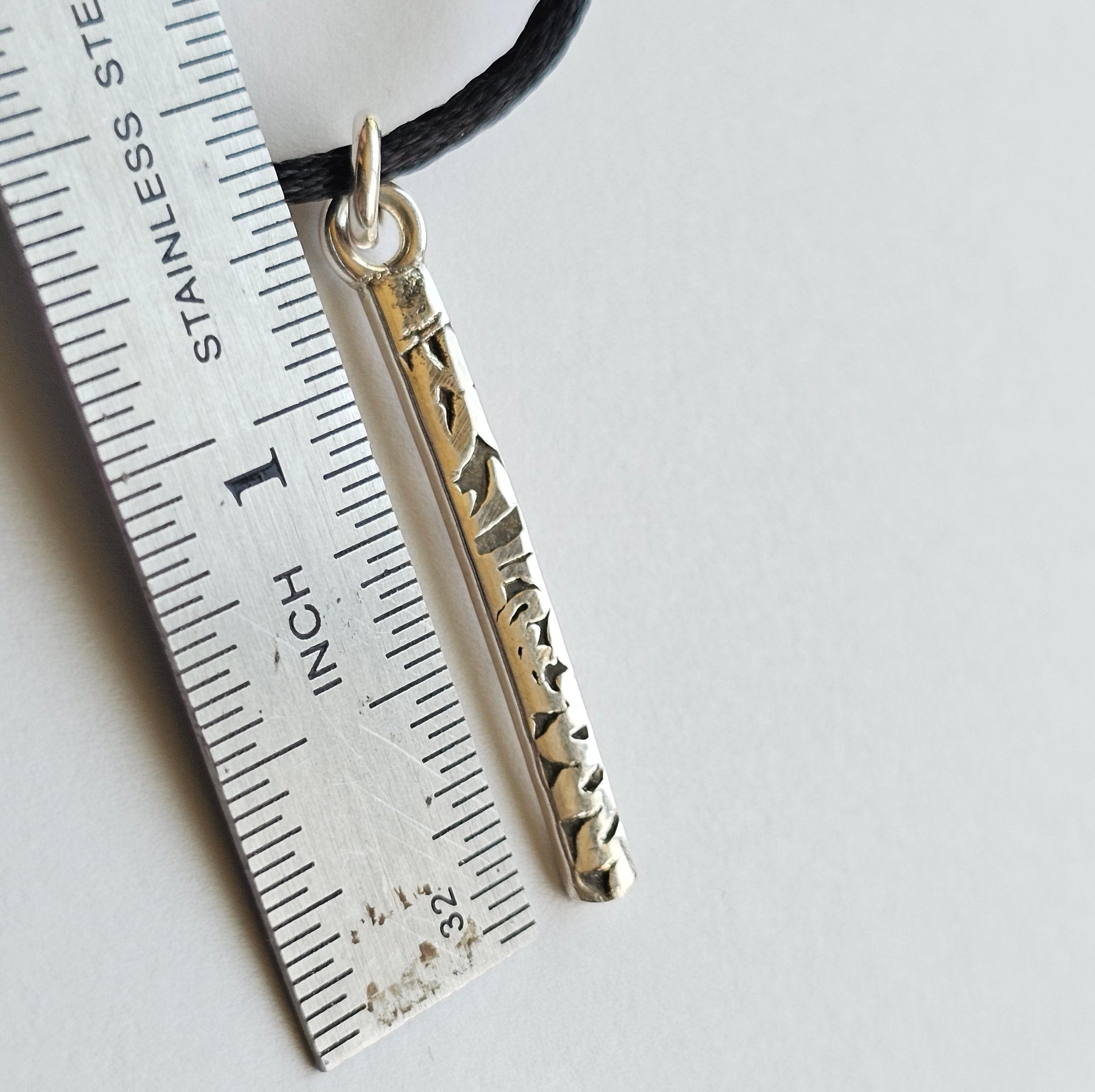 Textured Bar Pendant - handmade by Bright Side Jewelry Co.