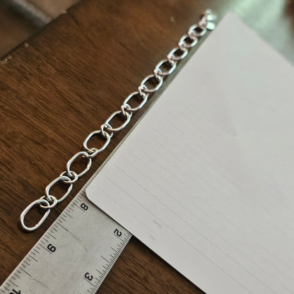 9" Hand Fabricated Sterling Silver Chain Bracelet