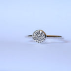 Sterling Silver + Fine Silver Textured Dot Size 5
