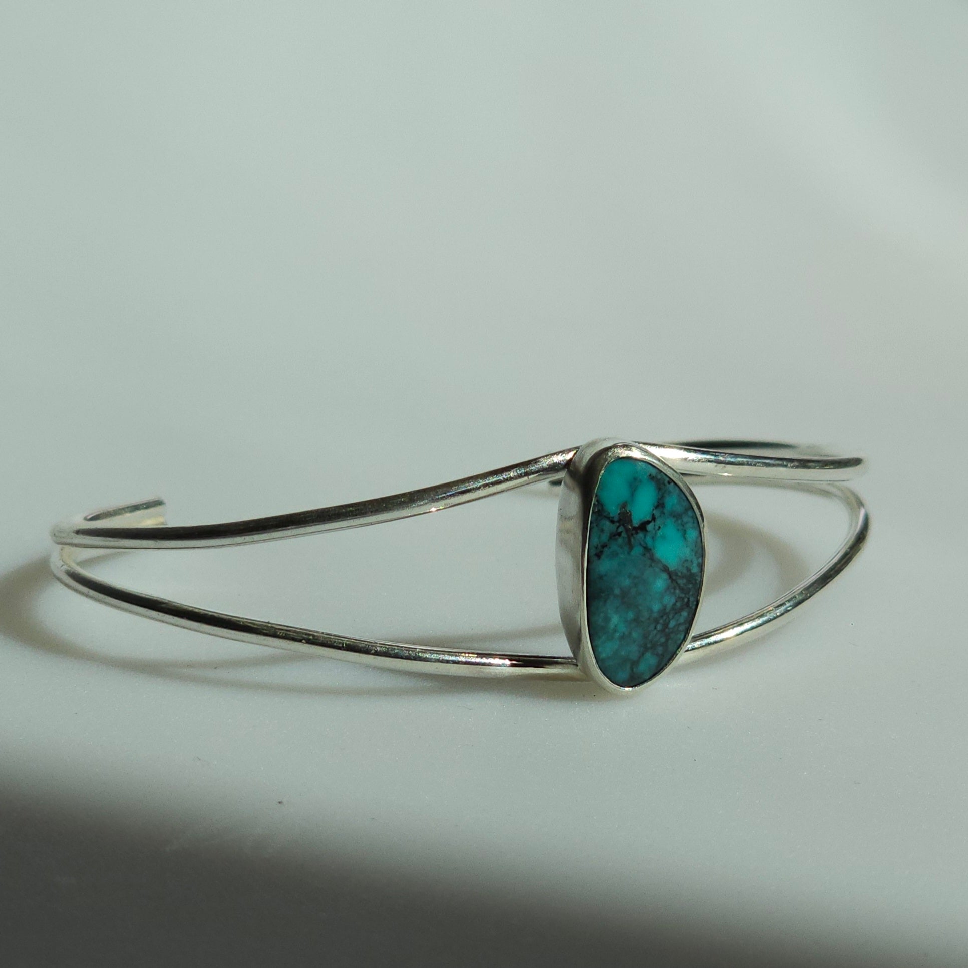 6.5" Sterling Silver Cuff with Turquoise Stone