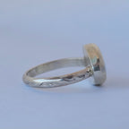 Turquoise Sterling Silver Ring – Textured Band – Size 9