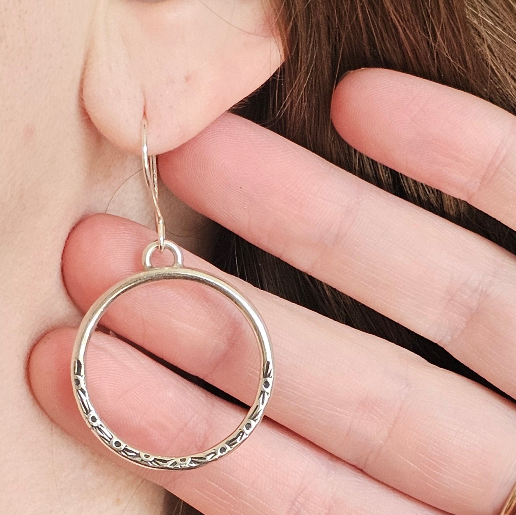 Sterling Silver Stamped Everyday Hoops