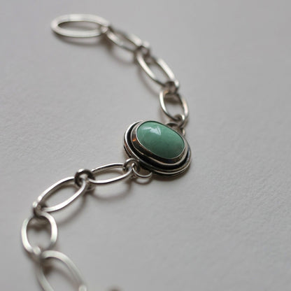 Chain Bracelet with Variscite Stone