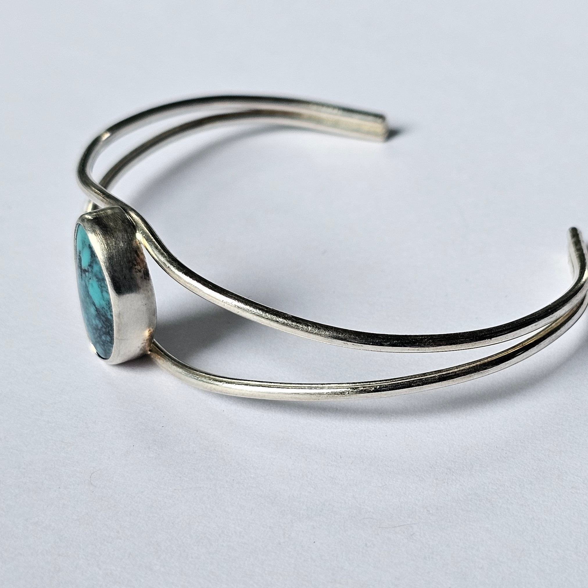 6.5" Sterling Silver Cuff with Turquoise Stone