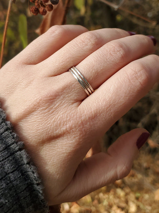 Hammered Sterling Silver Stackable Rings || Made to Order