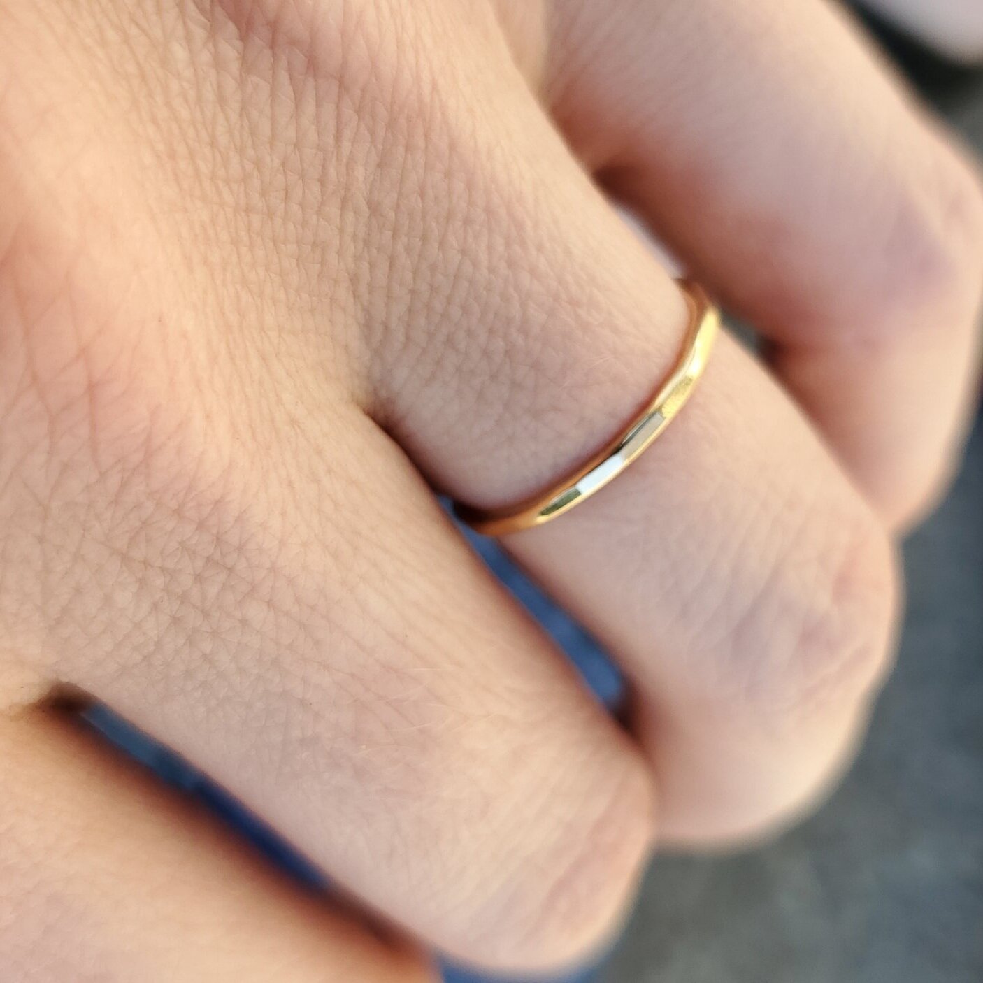 14k Gold Hammered Stackable Ring || Made to Order